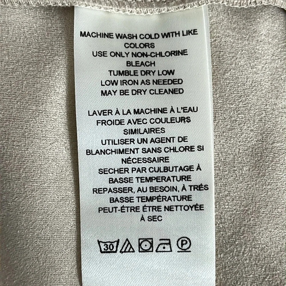 Pilcro Faux Suede Short Sleeve Cropped Tee in Pearl - Size S/M - Picture 7 of 8